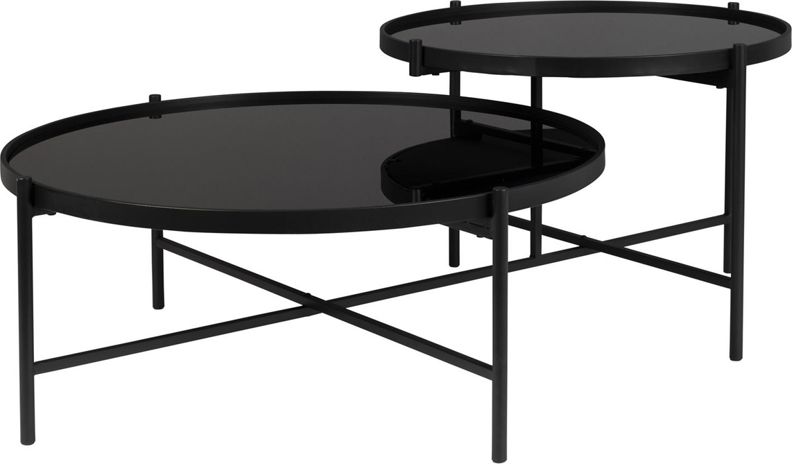 Li, Sofabord, Antracit, Glas (L: 122 x H: 43 x B: 82 cm.)