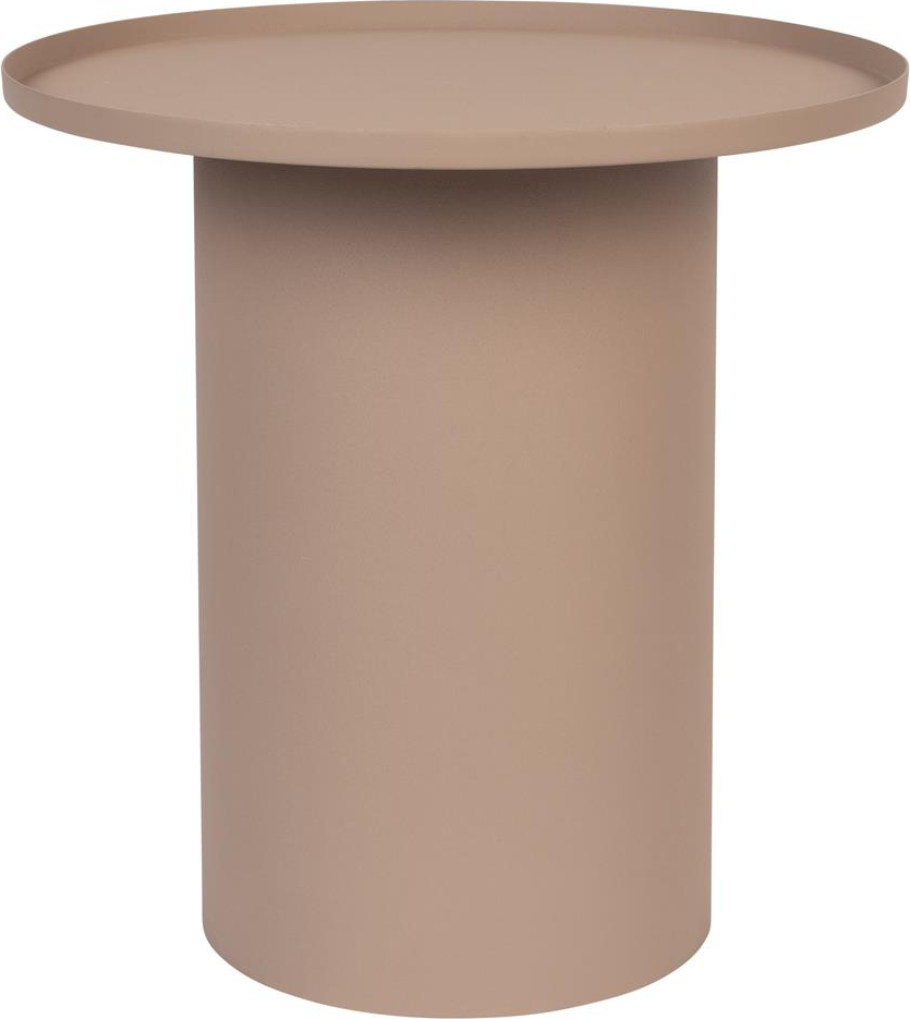 Sidebord Studio White Sverre É45 x H45 cm metal stengrå småbord med lyserød bund