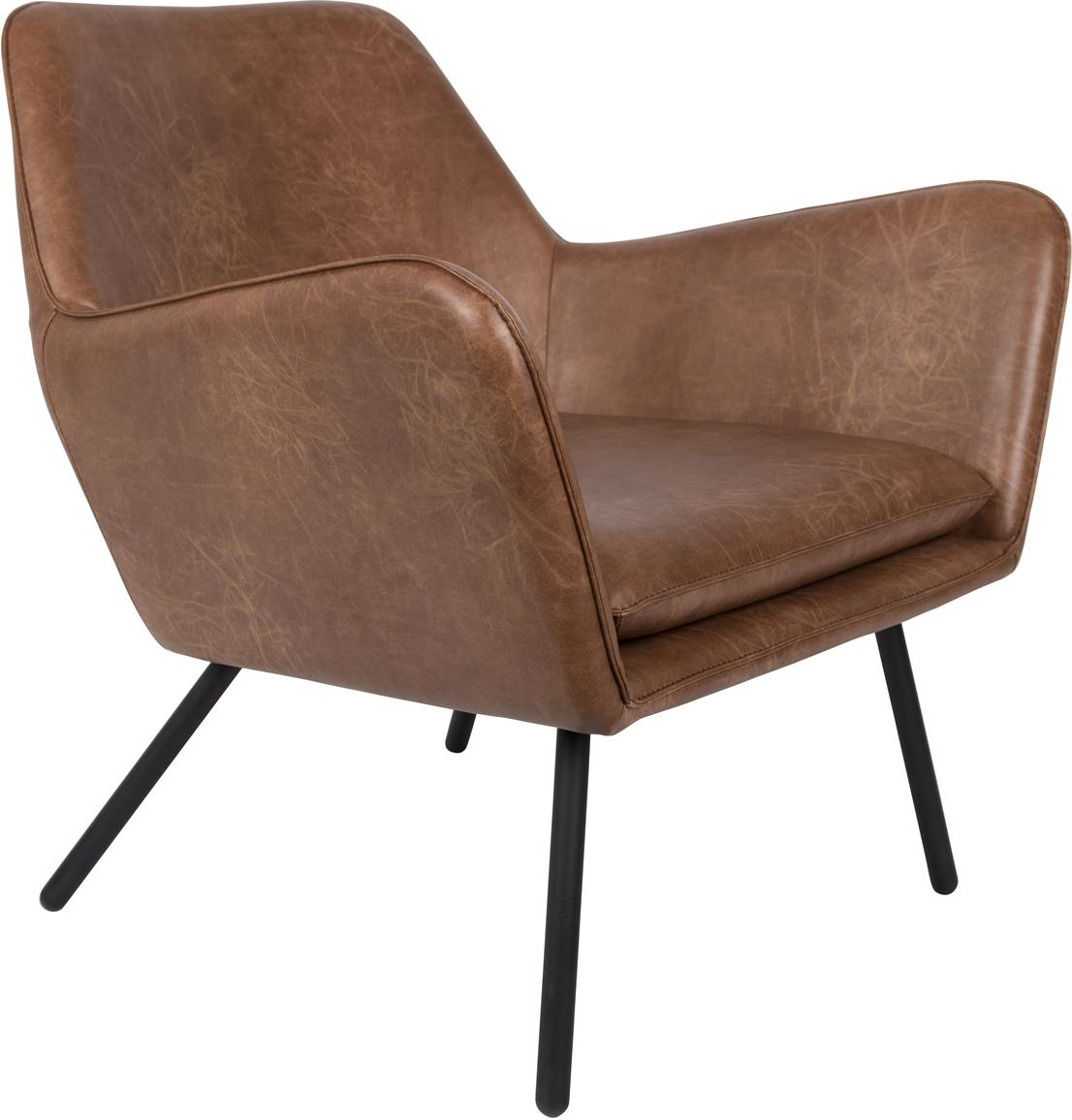 Bon, Loungestol, Valnød, Stof (L: 76 x H: 78 x B: 80 cm.)