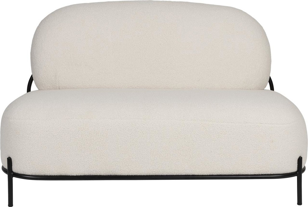 Loungesofa Studio White Polly kompakt B125 cm lysgrå stof med koldskumspolstring