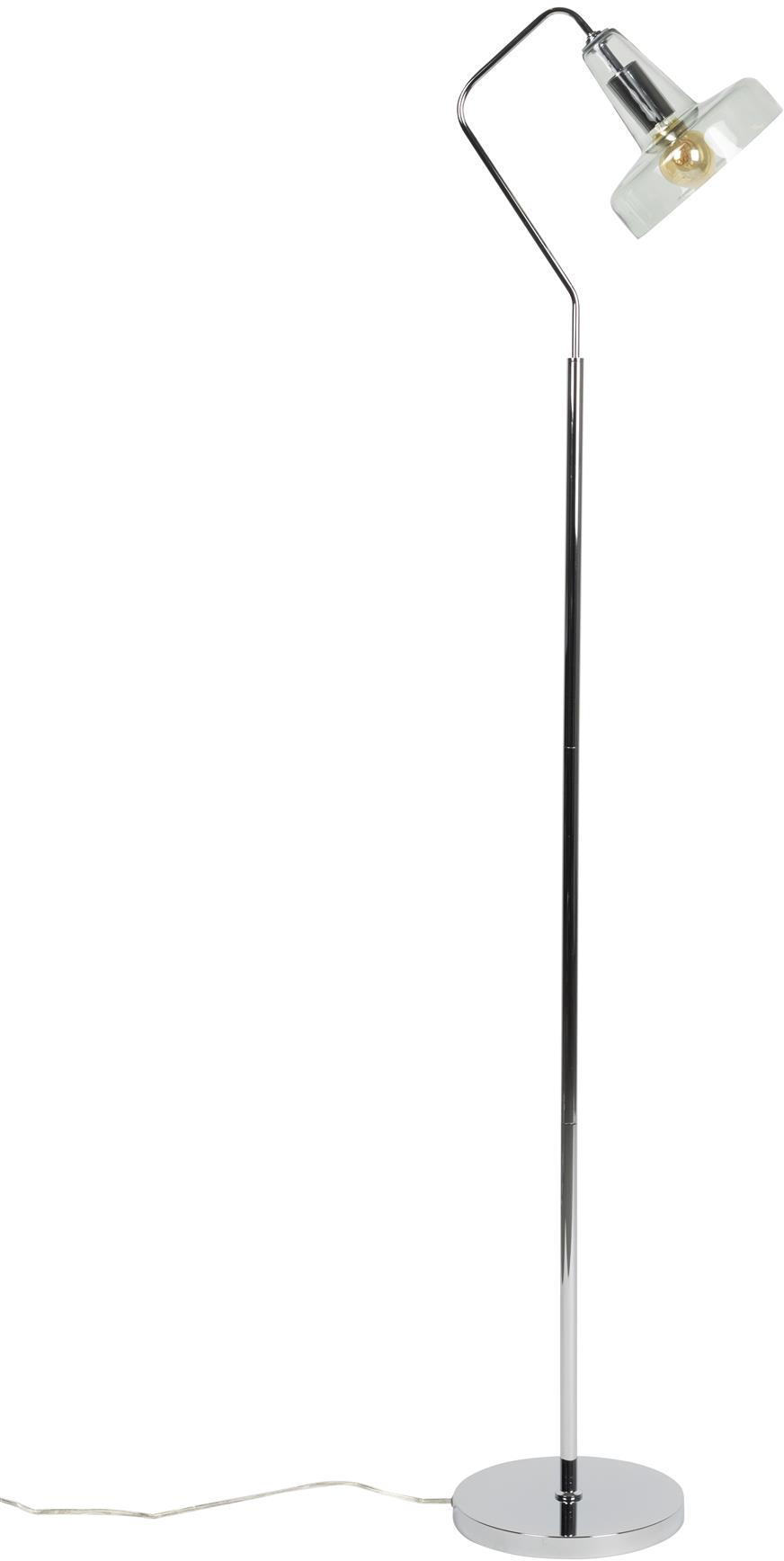 Gulvlampe Studio White Anshin i sølv  –  glas/jern, H160 cm, E27, varmt hvidt lys