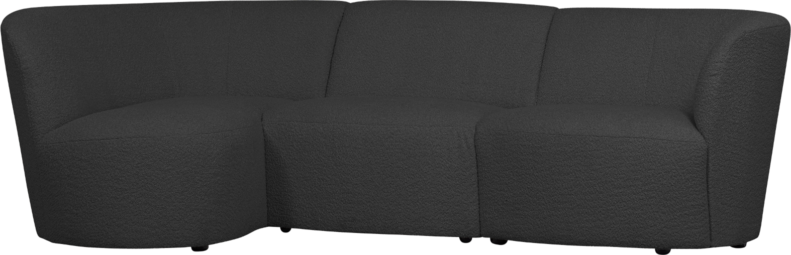 Coco, 3-personers sofa venstevendt, mørkegrå, H70x138x230 cm