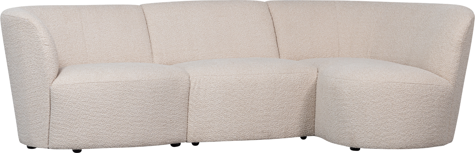 Coco, 3-personers sofa højrevendt, creme, H70x138x230 cm