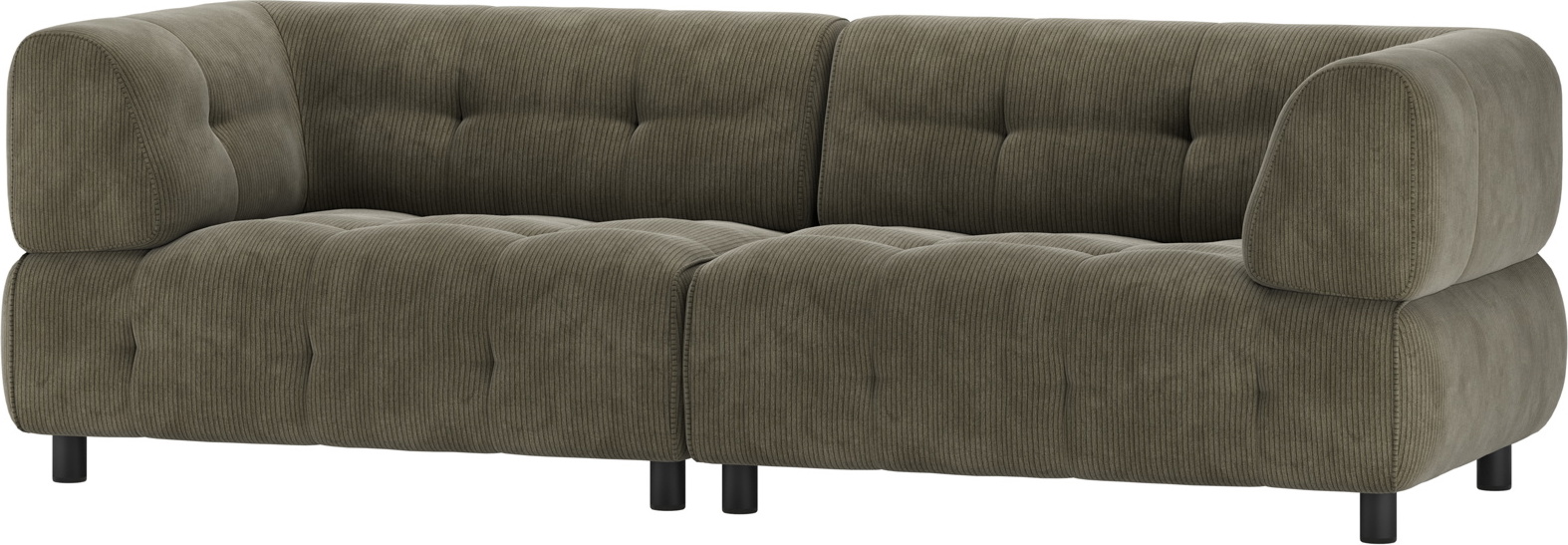 Louis, 3-personers sofa, grøn, fløjl H73x90x244 cm