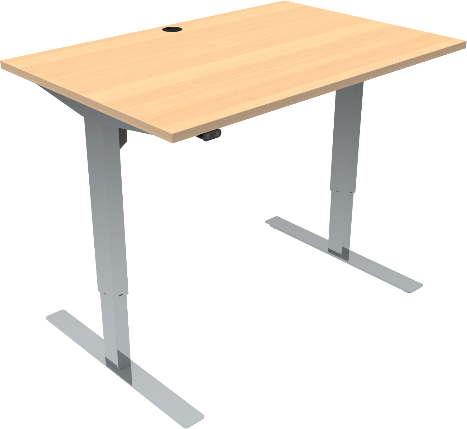 UpDown, To-bens hæve-/sænkebord, firkantet, natur/krom, H118x120x80 cm, bøg