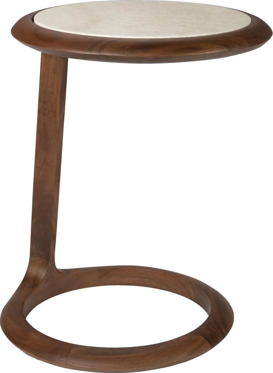 Sidebord Zuiver Doppio Akacietræ Marmortop Kaffe Lakeret H55 Cm