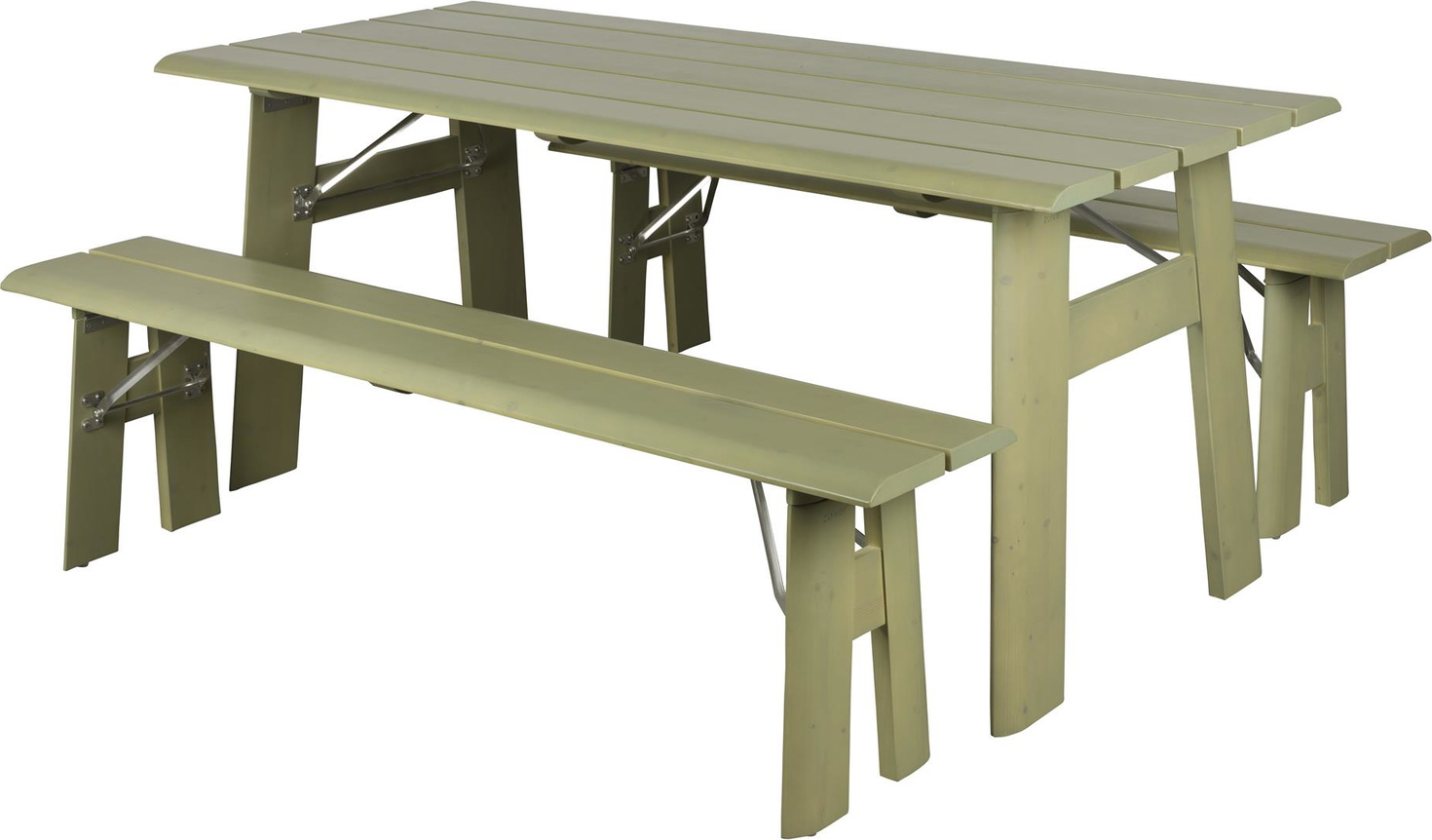 Udendørs bænkesæt Zuiver Avenue foldbart fyrretræ taupe 180x75x79 cm
