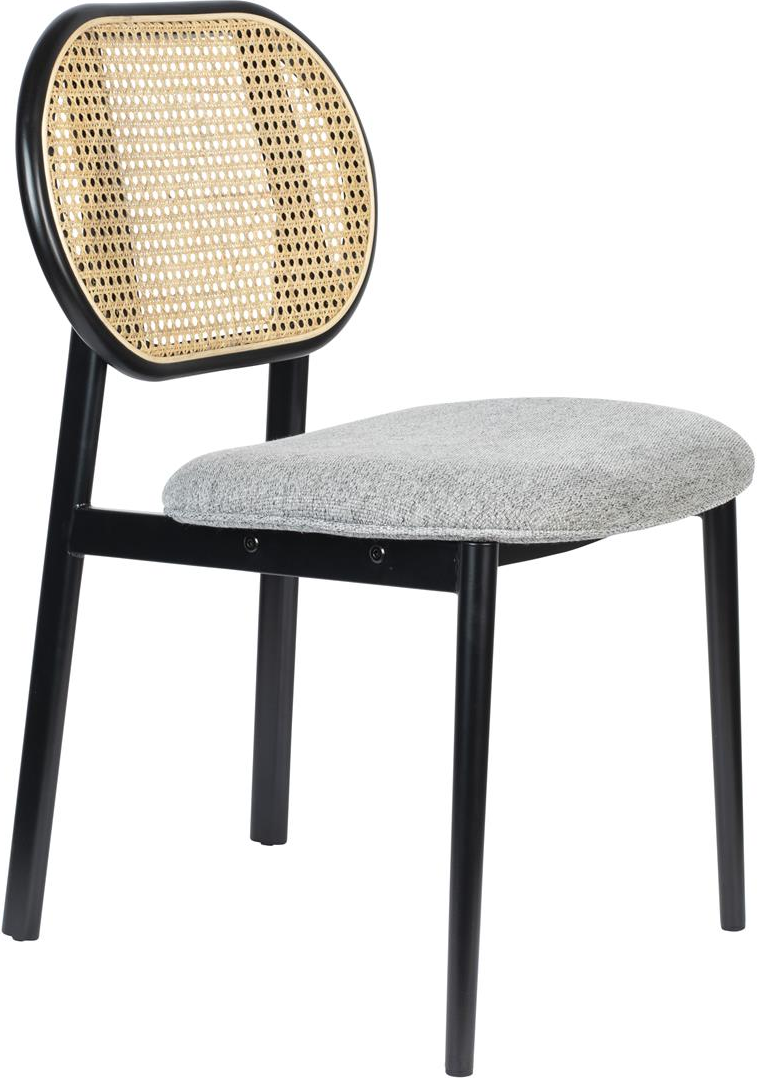 Spisebordsstol Spisestuestol Zuiver Spike Rattan Polstret Antracit Grå