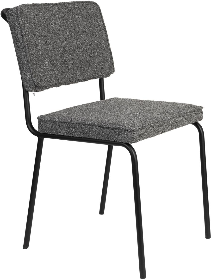 Spisebordsstol Zuiver Buddy spisestuestol i mørkegrå stof med metalramme  –  tidløst italiensk design