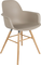 Albert, Spisebordsstol med armlæn, Lysbrun, Plast (L: 55 x H: 81,5 x B: 59 cm.)