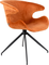 Mia, Spisebordsstol med armlæn, Brændt orange, Stof (L: 62 x H: 78,5 x B: 63 cm.)