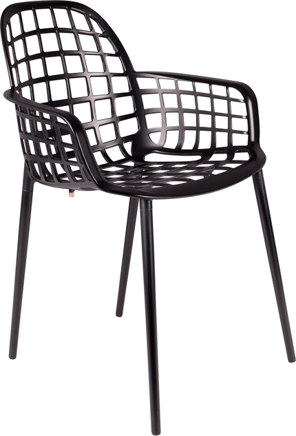 Albert, Spisebordsstol med armlæn, Antracit, Aluminium (L: 59,5 x H: 82,5 x B: 59,5 cm.)