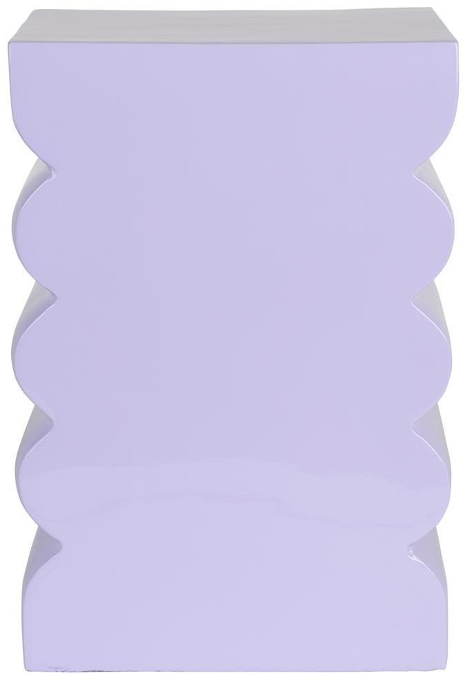 Curves, Skammel, Lavendel, Aluminium (L: 21 x H: 45 x B: 30 cm.)