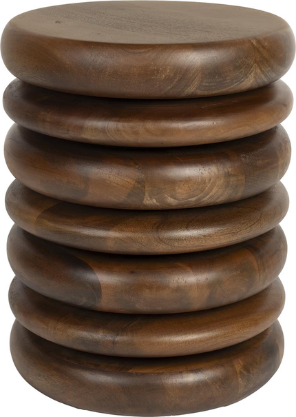 Disc, Skammel, Brun, Mangotræ (D: 35 x H: 45 cm.)