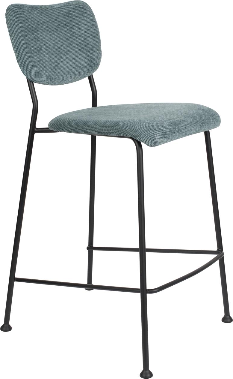Barstol Zuiver Benson Mørkegråt Polstret Stof Sort Stålstel H92Ãb46Ãd53 5 Cm