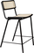 Jort, Barstol, Kulsort, Rattan (L: 52 x H: 93,5 x B: 47 cm.)