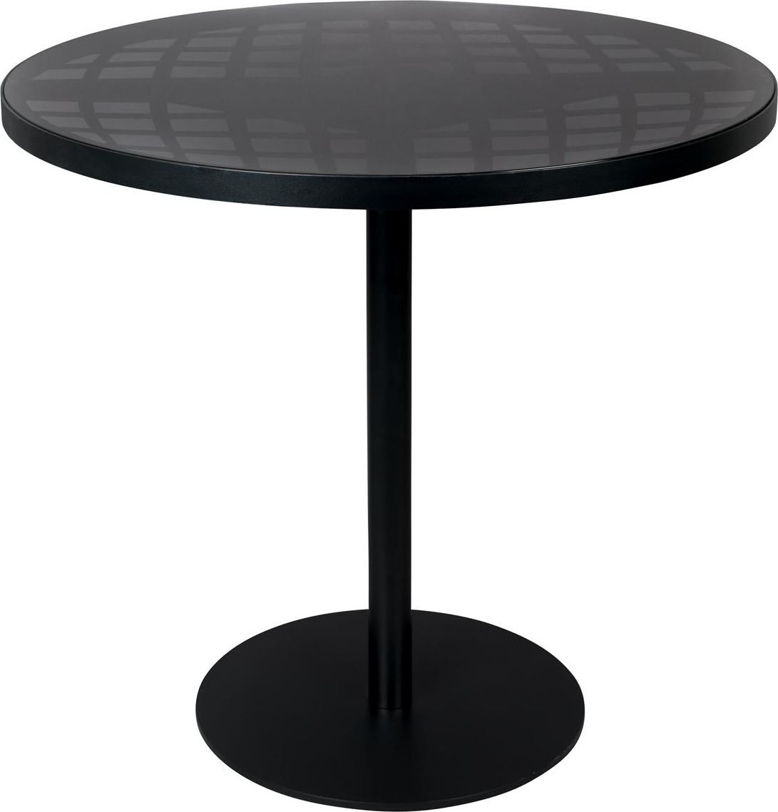 Udendørs bistrobord Zuiver Albert antracit Ø80 cm aluminium pulverlakeret glas