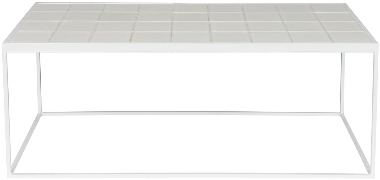Sofabord Zuiver Glazed keramisk højglans sølv jernramme 93×42,5×35,5 cm
