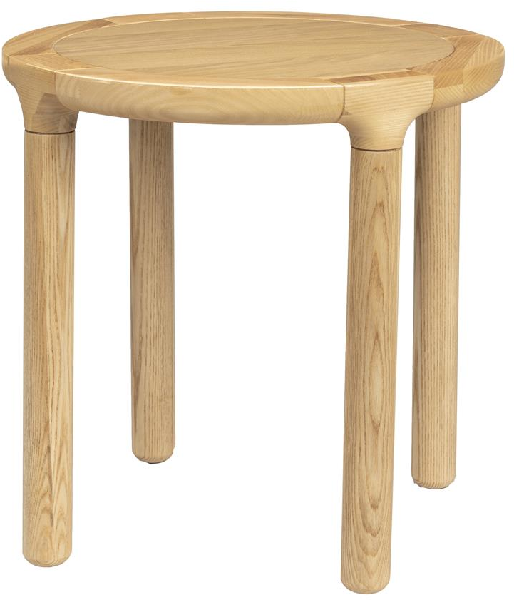 Sidebord Zuiver Storm småbord É45 cm  –  naturfarvet asketræ og egfinér med V-rille