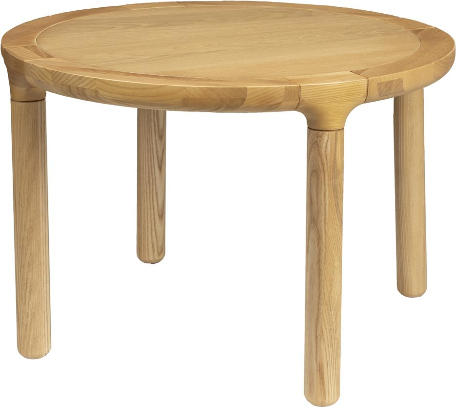 Sofabord Zuiver Storm Ø60 X H40 Cm Rundt Loungebord Mørk Sand Egetræsfiner Asketræ