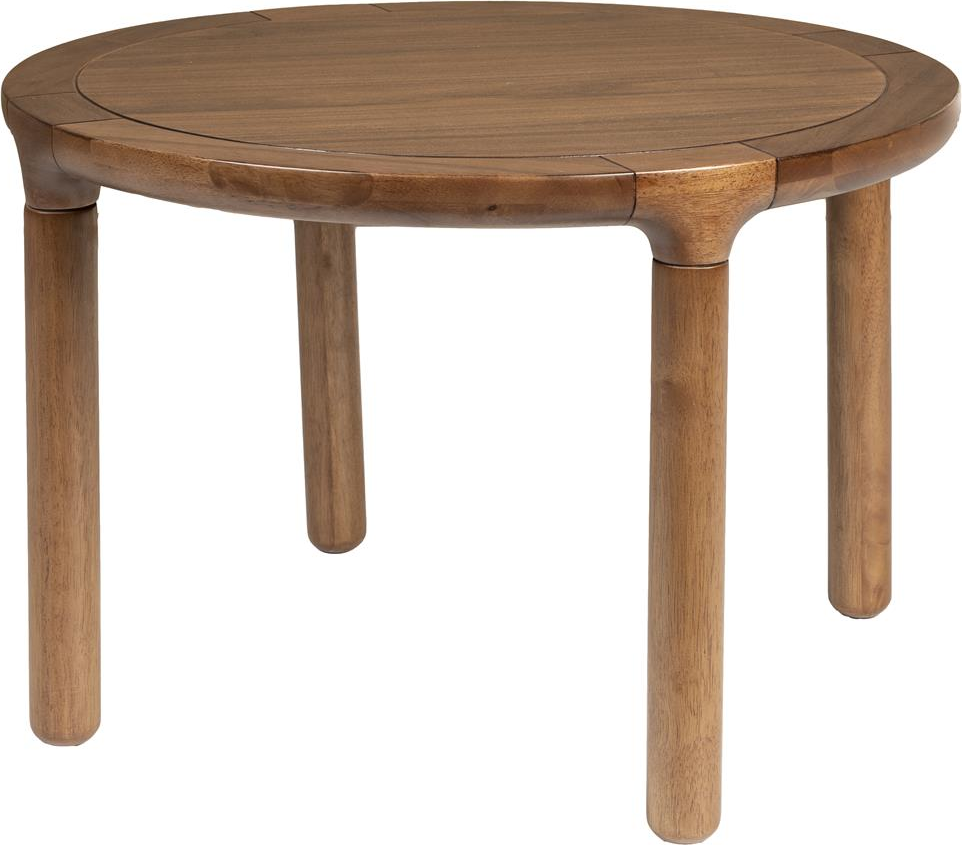 Sofabord/kaffebord Zuiver Storm Rundt Ø60 X H40 Cm Brungrå Med Asketræsben Egefiner Bordplade V Rille Mønster