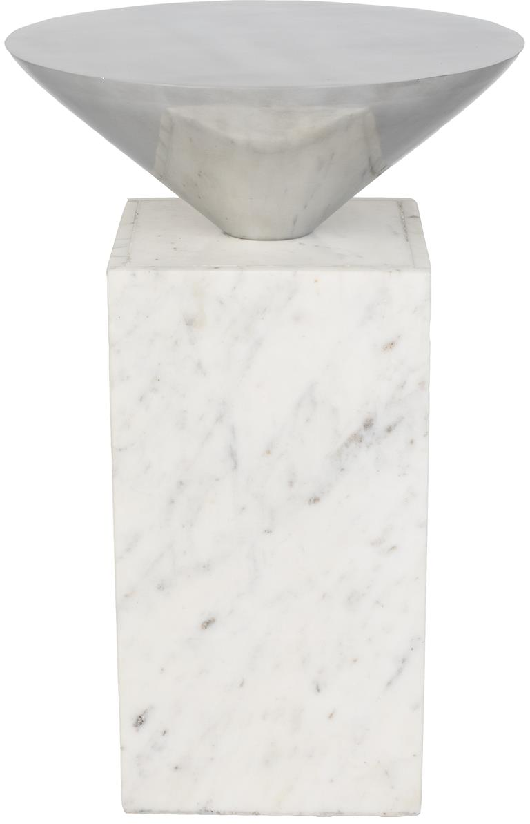 Sidebord Zuiver Pride I Massivt Marmor Og Aluminium Offwhite H46ÃØ30 Cm