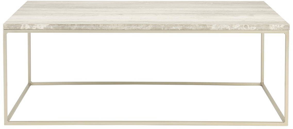 Sofabord Zuiver Stray Massiv Perlemor Marmor & Grå Jernbase 91x41x35 Cm