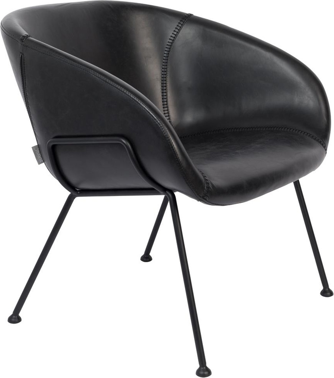 Feston, Loungestol, Antracit, PU-læder (L: 65,5 x H: 72 x B: 70,5 cm.)