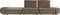 Hunter, 4-personers sofa, Mudderbrun, Stof (L: 100 x H: 87 x B: 417 cm.)