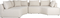 Prosper, U-Sofa, Venstrevendt, Lysgrå, Polyester (L: 126 x H: 79 x B: 355 cm.)
