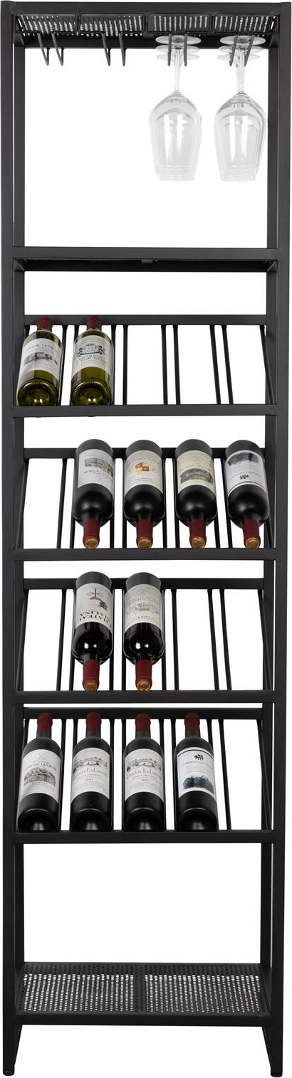 Vinskab Zuiver Cantor Antracit Jern Slank Design Rummer 20 Flasker H180 X B48 X D35 Cm