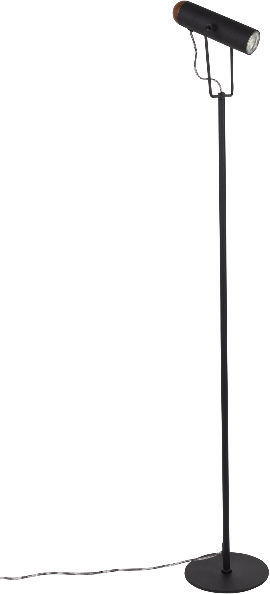 Gulvlampe/standlampe Zuiver Marlon antracit jern/valnøddetræ É20xH134 cm