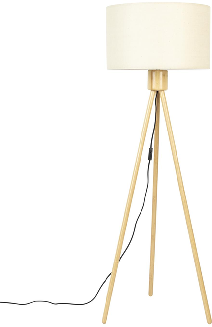 Fan, Gulvlampe, Perlemor, Bambustræ (D: 50 x H: 155 cm.)