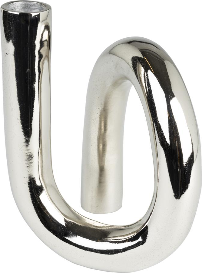 Tubo, Lysestage, Sølv, Aluminium (L: 16 x H: 18 x B: 10 cm.)