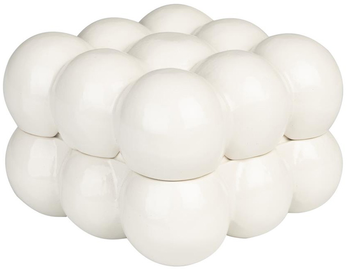 Bubbles, Opbevaringsboks, Offwhite, Aluminium (L: 15 x H: 10 x B: 15 cm.)