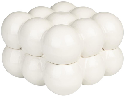 Bubbles, Opbevaringsboks, Offwhite, Aluminium (L: 15 x H: 10 x B: 15 cm.)