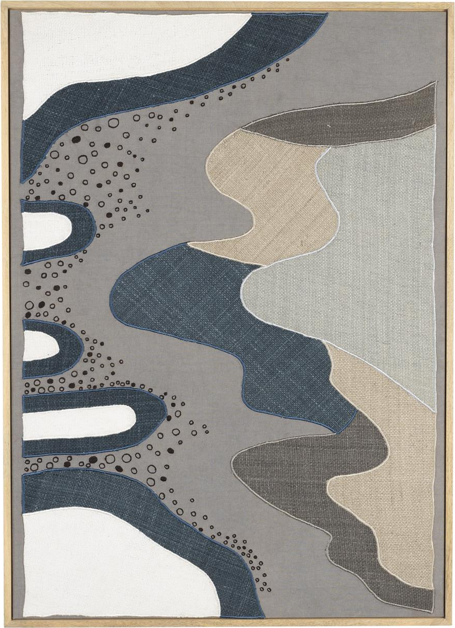 Coastal, Vægkunst, Stengrå, Mangotræ (L: 75 x H: 5 x B: 104 cm.)